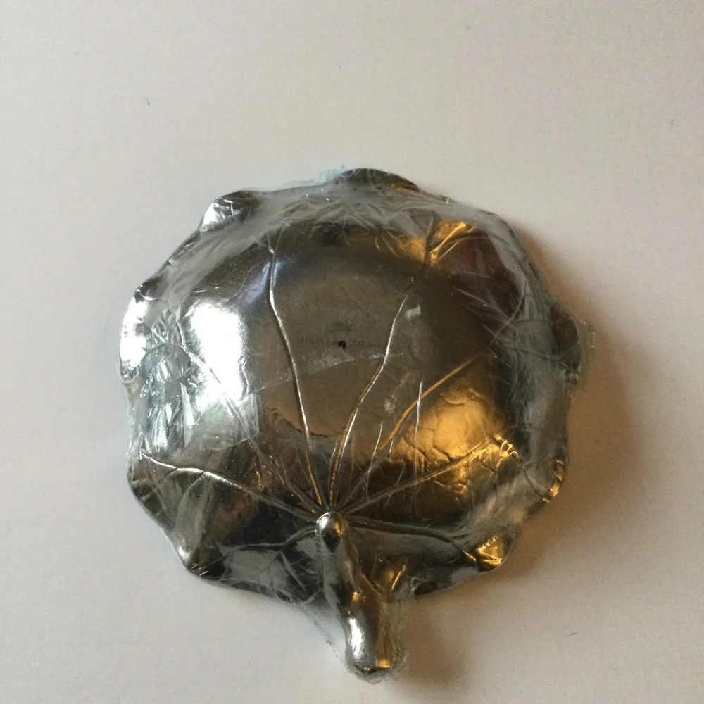 MICHAEL ARAM LOTUS AND LILY NUT DISH NICKEL PLATED NWOT